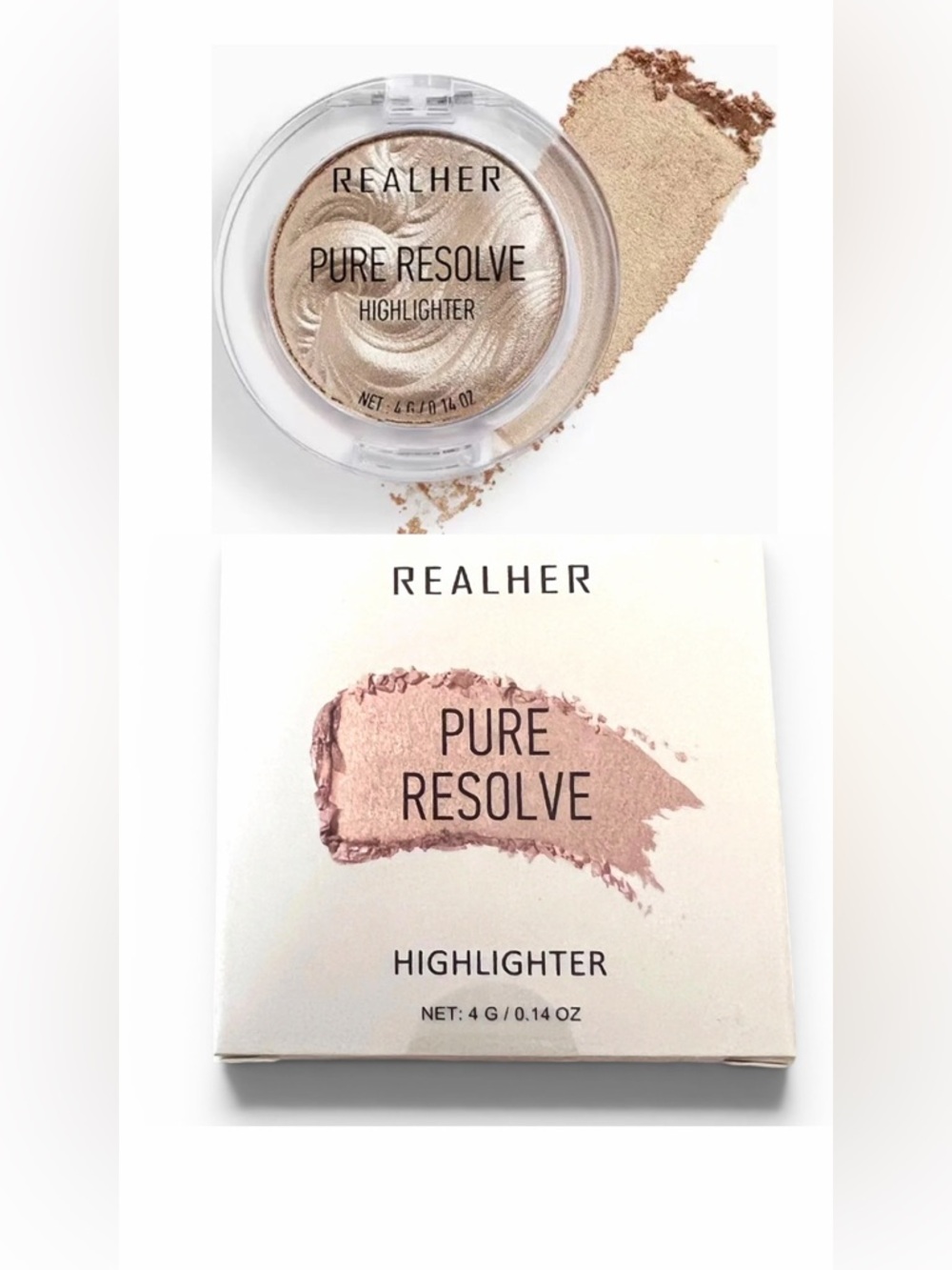 RealHer Pure Resolve Highlighter – Champagne Rose Glow